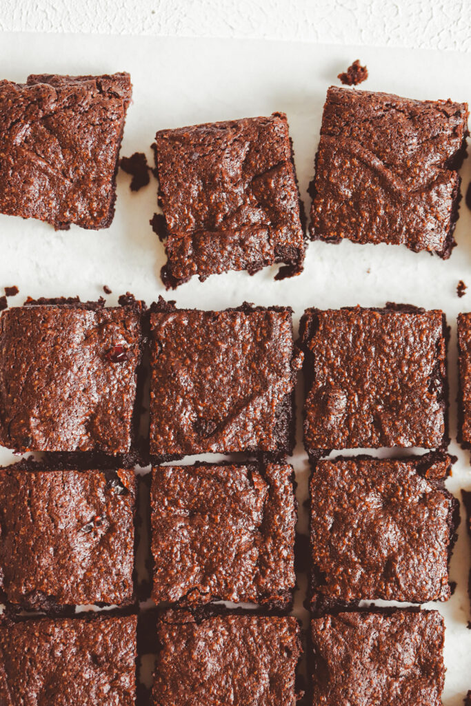 Classic fudgy brownies have that iconic shiny crinkle top and the perfect fudgy center